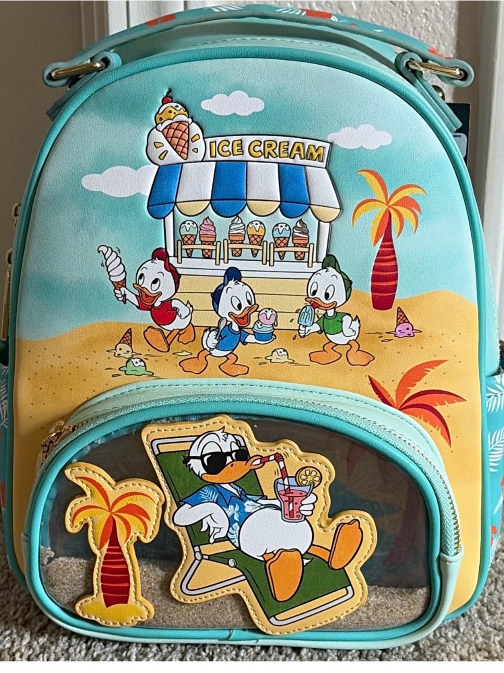 BoxLunch Exclusive Disney Donald Duck 90th Anniv Beach Mini Backpack- Sold Out